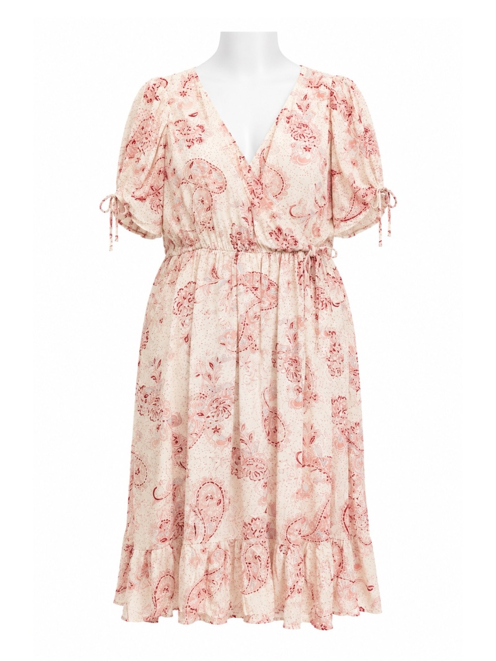Size 2X Torrid Women’s Midi Swiss Linen Surplice Dress Paisley